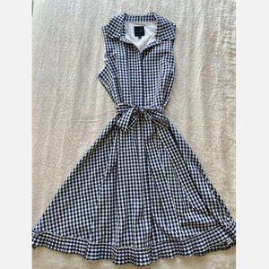 Alex Marie Gingham Button Down Shirt Dress Dress with Belt - Size 6